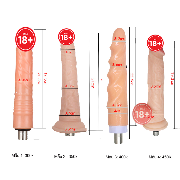 4 đầu dương vật gắn máy thủ dâm tự động Machigun cho AC lựa chọn